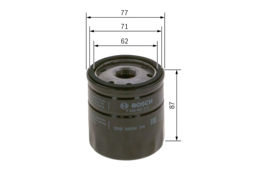 Oil Filter P7213 Bosch, Image 2