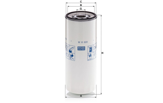 oil filter W 11 020 MANN-FILTER, Image 2