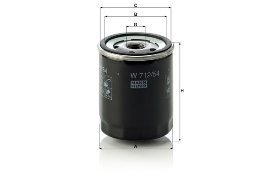 Oil Filter W 712/54 MANN-FILTER, Image 3