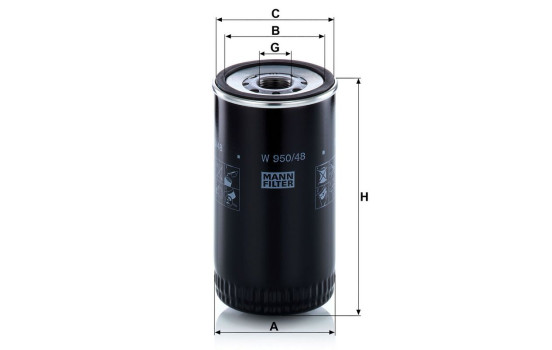Oil filter W 950/48 MANN-FILTER, Image 2