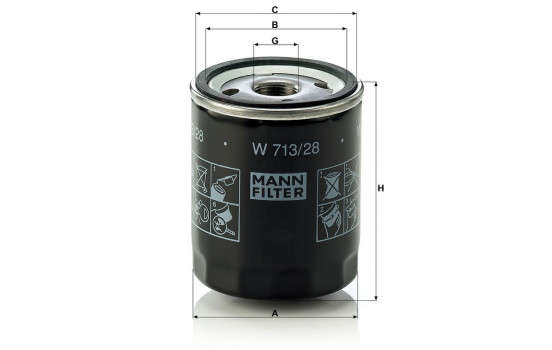 Oil Filter W713/28 MANN-FILTER, Image 5