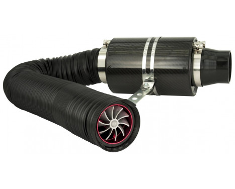 Universal Air Filter System Carbon incl. 1m Hose / Turbo / 2 Adapters 76mm / 63.5mm