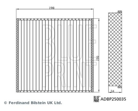 cabin air filter ADBP250035 Blue Print, Image 2