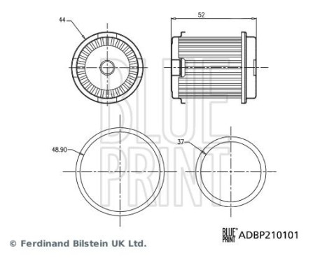 Hydraulic Filter, automatic transmission ADBP210101 Blue Print, Image 3