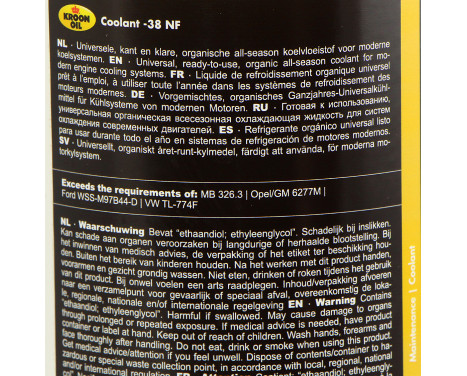 Coolant Kroon-Oil Organic NF -38°C 1L, Image 2