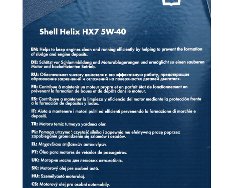 Engine Oil Shell Helix HX7 5W40 A3/B3/B4 5L, Image 2