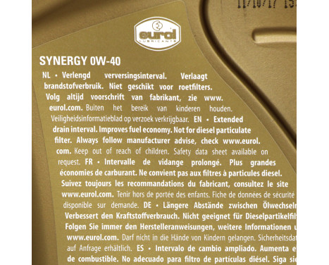 Eurol Synergy engine oil 0W40 A3/B4 1L, Image 5