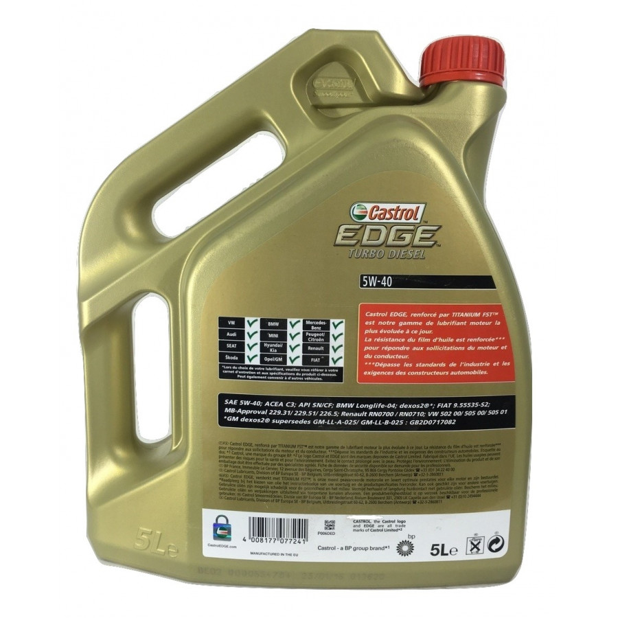 Motor oil Castrol Edge Turbo Diesel 5W40 5L 1535BF Winparts.co.uk