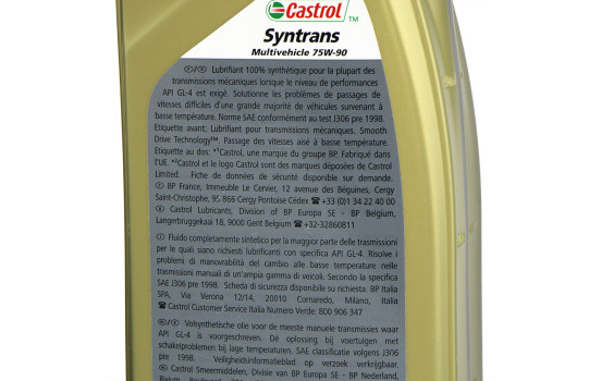 Castrol Syntrans Multivehicle Gearbox Oil 75W-90 1L, Image 2