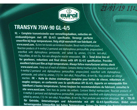 Gearbox oil Eurol Transyn GL 4/5 75W-90 1L, Image 3