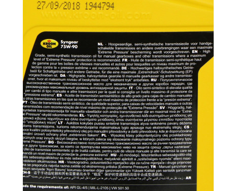 Gearbox oil Kroon-Oil Syngear 75W-90 1L, Image 3