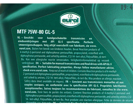 Transmission oil Eurol MTF GL5 75W-80 1L, Image 3