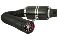 Universeel Luchtfiltersysteem Carbon incl. 1m Slang/Turbo/2 Adapters 76mm/63.5mm