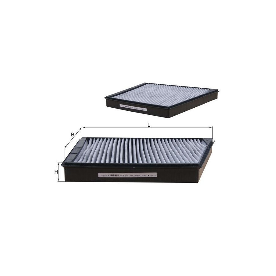 MAHLE LAK 345 Interieurfilter Carbon filter, 210,0 mm x 185