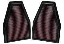 K&N vervangingsfilter passend voor Porsche 911 3.4L-H6 2012-2014 (2 Per Box) (33-2484)