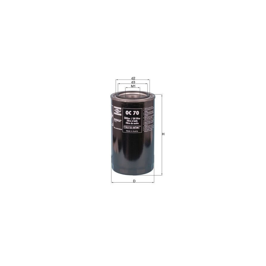 MAHLE OCS 7 Losmaakgereedschap – Voor Oliefilter, Geschikt Voor Renault En Bosch, SW27, Hoogte 38,3mm, Originele Kwaliteit