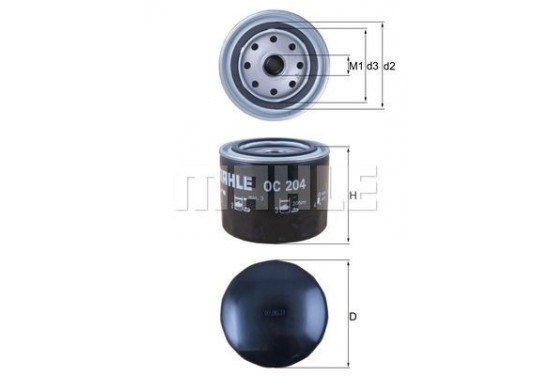 Oliefilter OC 204 Mahle voor o.a. DAF, INDIGO, OPEL, SAAB, VOLVO ...