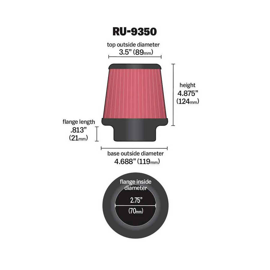 PUR-HA0050 PURRO Luchtfilter 70mm, 265mm, 89,8mm, 330mm, Filter insert