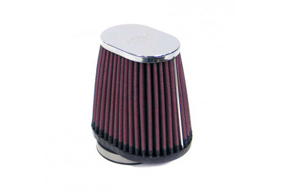 K&N universeel ovaal/conisch filter 54mm offset aansluiting, 102mm x 76mm Bodem, 76mm x 51mm Top, 10
