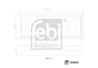 Kit filtre à air 180860 FEBI