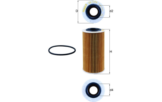 Filtre à huile OX 1076D Mahle