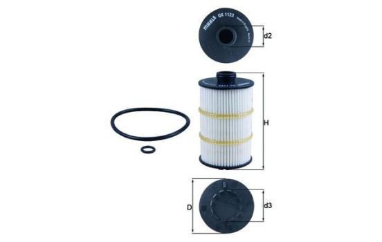 Filtre à huile OX 1123D Mahle, Image 2