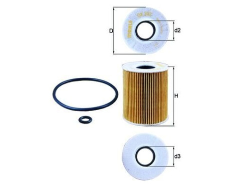 Filtre à huile OX 203D Mahle, Image 3