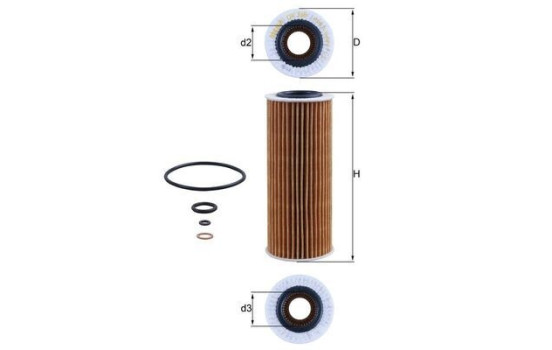 Filtre à huile OX 368D1 Mahle, Image 2