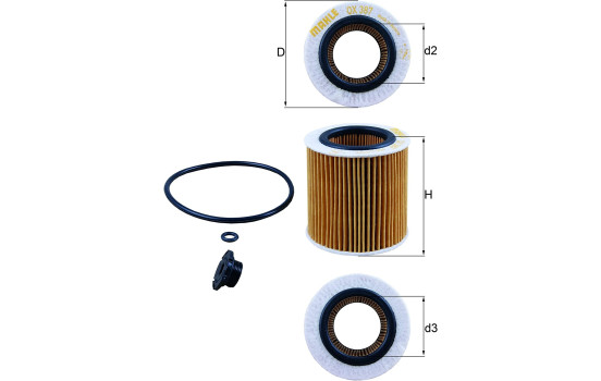 Filtre à huile OX 387D1 Mahle