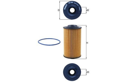 Filtre à huile OX 399D Mahle, Image 4