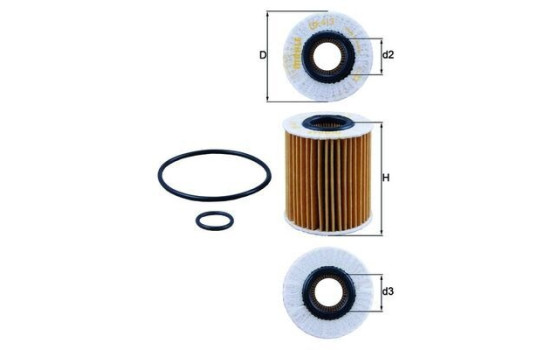 Filtre à huile OX 413D1 Mahle, Image 2