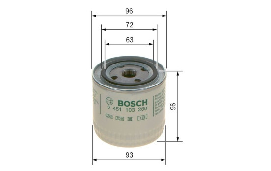 Filtre à huile P3260 Bosch, Image 7