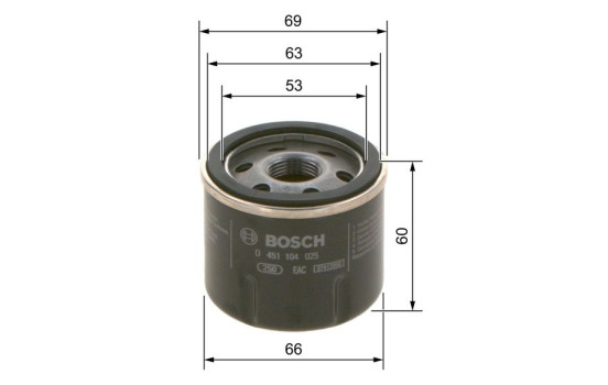 Filtre à huile P4025 Bosch, Image 4