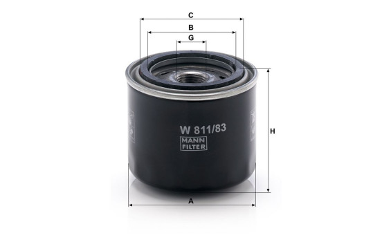 Filtre à huile W 811/83 MANN-FILTER, Image 3
