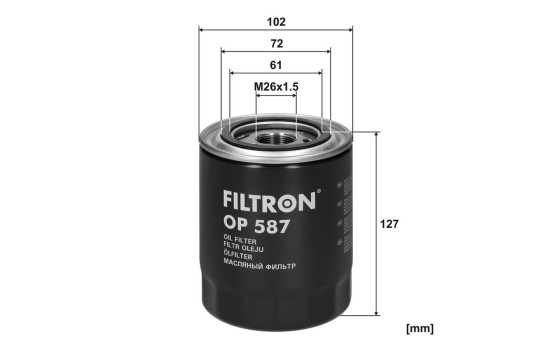 Filtre à l'huile OP 587 Filtron, Image 2