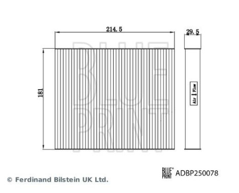 filtre à air d'habitacle ADBP250078 Blue Print