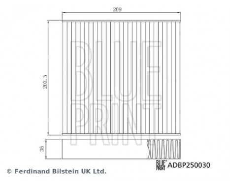 Filtre, air de l'habitacle ADBP250030 Blue Print, Image 3