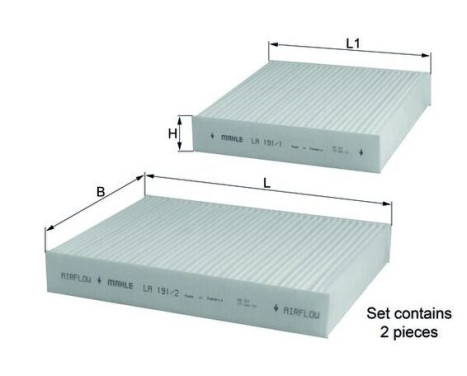 Filtre, air de l'habitacle LA 191/S Mahle, Image 2