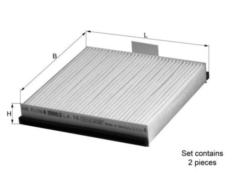 Filtre, air de l'habitacle LA 76/S Mahle, Image 2