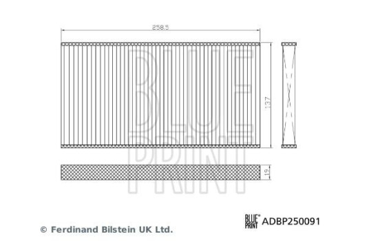 Kit de filtres, filtre d'habitacle ADBP250091 Blue Print