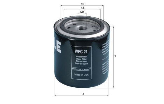 Filtre de liquide de refroidissement WFC 21 Mahle
