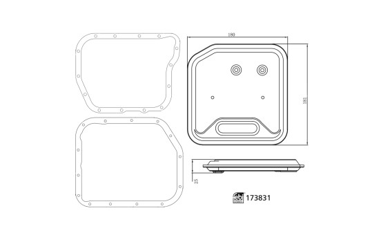 Kit de filtre hydraulique, boîte automatique 173831 FEBI
