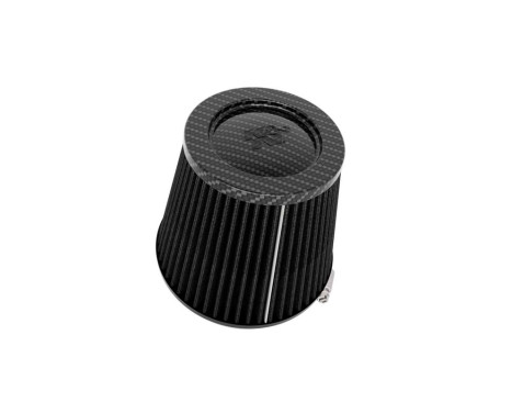Filtre à air noir K&N Universal Dryflow conique - dessus en fibre de carbone - connexion 127 mm, fond 165 mm,