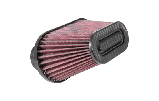 Filtre universel K&N - fibre de carbone - 2x connexion 76 mm, 254 mm x 130 mm en bas, 162 mm x 80 mm en haut, 14