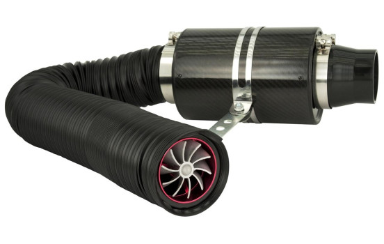 Système de filtre à air universel en carbone avec tuyau de 1 m / Turbo / 2 adaptateurs 76mm / 63.5mm