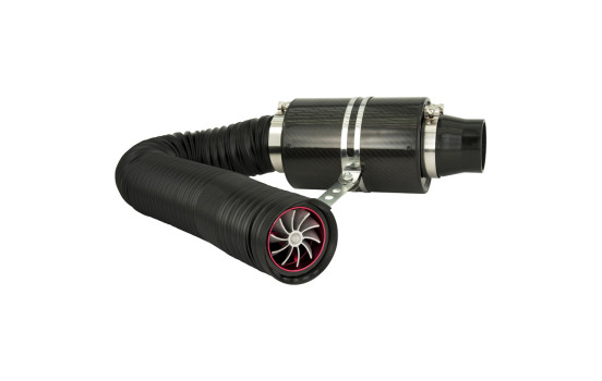 Système de filtre à air universel en carbone avec tuyau de 1 m / Turbo / 2 adaptateurs 76mm / 63.5mm, Image 2