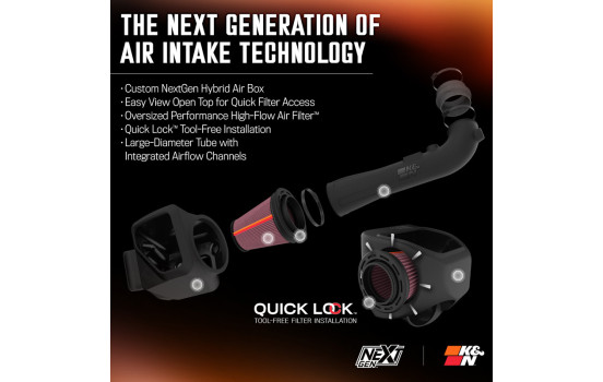 Admission d'air froid K&N NextGen compatible avec Cadillac/Chevrolet/GMC 5.3L/6.2L V8 2014-2020 (50-3082) K&N, Image 6
