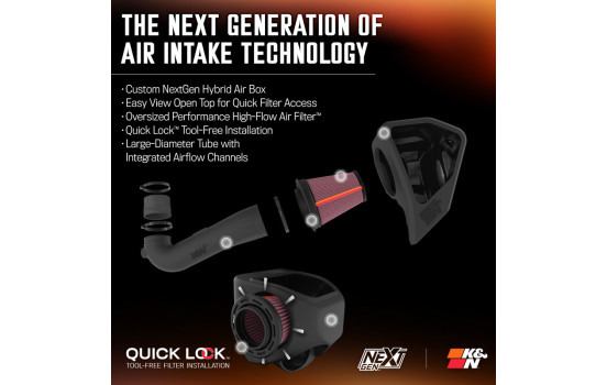 Admission d'air froid K&N NextGen compatible avec Cadillac/Chevrolet/GMC 5.3L/6.2L V8 2019- (50-3110) K&N, Image 6