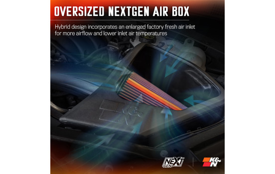 Admission d'air froid K&N NextGen compatible avec Cadillac/Chevrolet/GMC 5.3L/6.2L V8 2019- (50-3110) K&N, Image 7