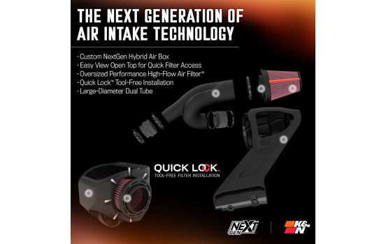 Admission d'air froid K&N NextGen compatible avec Ford F150 et F150 Raptor 2.7L/3.5L V6 2021- (50-2617) K&N, Image 6